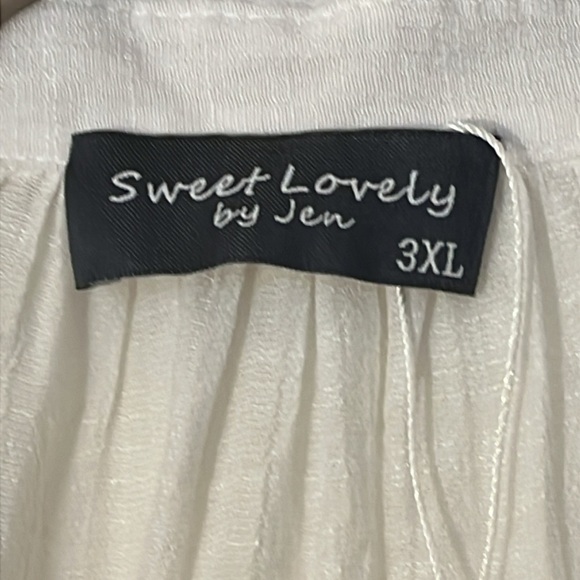 Sweet Lovely by Jen | White gauzy tiered ruffle blouse/top Womens size 3X - Picture 4 of 7